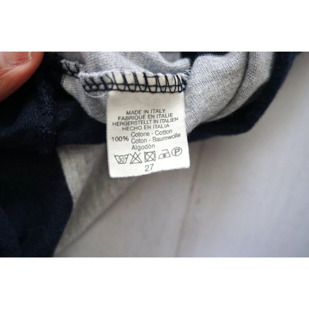 Brandy Melville Striped Rugby Long-Sleeve Polo Shirt Navy/ Gray - Size O/S - Picture 3 of 5